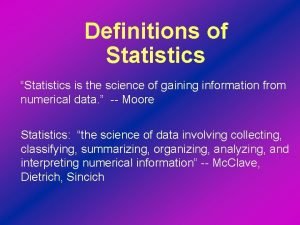 Definitions of statistics