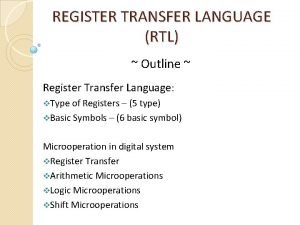 Explain register transfer language with example