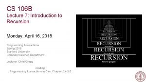 Introduction to recursion