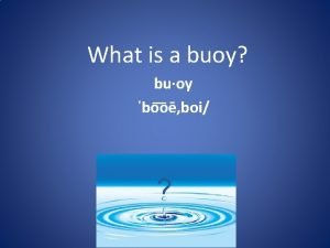 What is a buoy buoy bo o boi