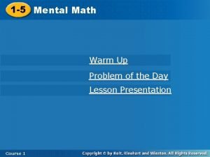 Mental math warm up