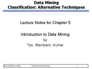 Data Mining Classification Alternative Techniques Lecture Notes for