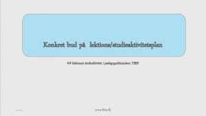 Konkret bud p lektionsstudieaktivitetsplan 6 8 lektioners studieaktivitet