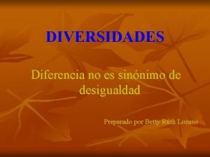 Diversidades sinonimo