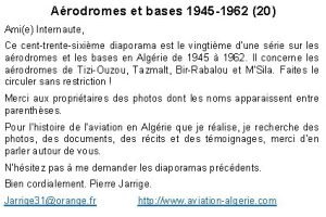 Arodromes et bases 1945 1962 20 Amie Internaute