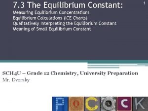 7 3 The Equilibrium Constant Measuring Equilibrium Concentrations