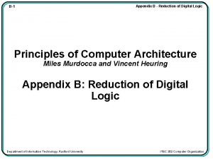 Appendix B Reduction of Digital Logic B1 Principles
