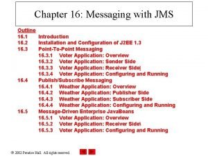 Chapter 16 Messaging with JMS Outline 16 1