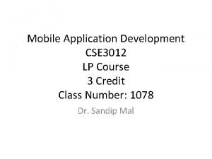 Mobile Application Development CSE 3012 LP Course 3