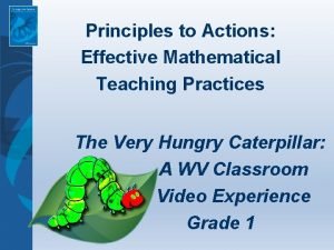 Principles to Actions Effective Mathematical Teaching Practices The