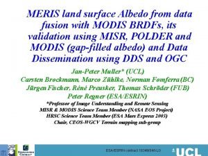 MERIS land surface Albedo from data fusion with