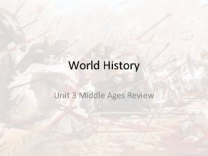 World History Unit 3 Middle Ages Review Unit