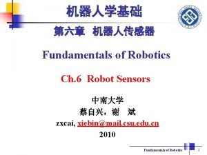 Fundamentals of Robotics Ch 6 Robot Sensors zxcai