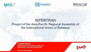 INTERTRAN Project of the AsiaPacific Regional Assembly of