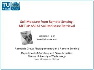 Soil Moisture from Remote Sensing METOP ASCAT Soil