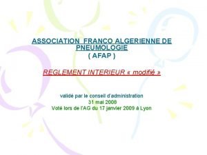Association franco algérienne de pneumologie