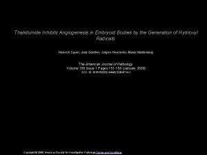 Thalidomide Inhibits Angiogenesis in Embryoid Bodies by the