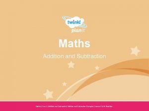 Maths Addition and Subtraction Year One Maths Year