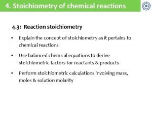 Stoichiometry map for chemical reactions