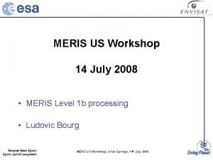 MERIS US Workshop 14 July 2008 MERIS Level