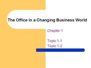The office in a changing business world