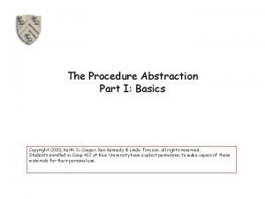 Procedure abstraction