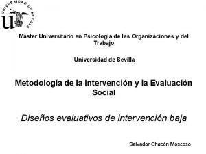 Mster Universitario en Psicologa de las Organizaciones y