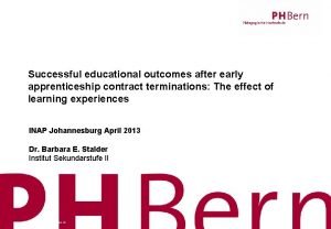 Successful educational outcomes after early apprenticeship contract terminations