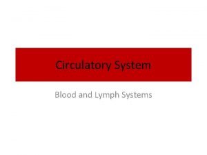 Circulatory System Blood and Lymph Systems Cardiovascular System