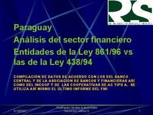 Paraguay Anlisis del sector financiero Entidades de la