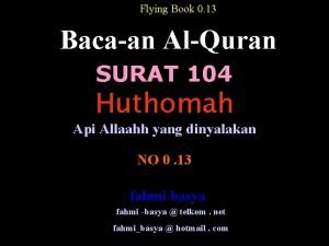 Flying Book 0 13 Bacaan AlQuran SURAT 104