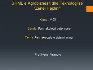 SHML e Agrobiznesit dhe Teknologjis Zenel Hajdini Klasa