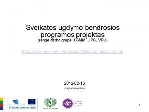 Sveikatos ugdymo bendrosios programos projektas reng darbo grup