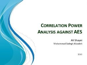Correlation power analysis