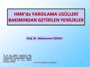 HMKda YARGILAMA USLLER BAKIMINDAN GETRLEN YENLKLER Prof Dr