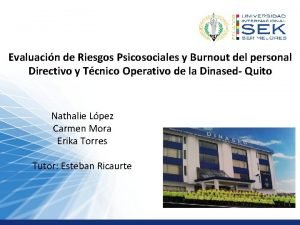 Evaluacin de Riesgos Psicosociales y Burnout del personal