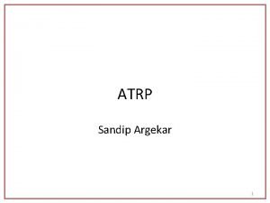 ATRP Sandip Argekar 1 ATRP Atom Transfer Radical