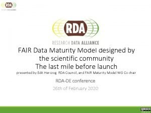 Fair data maturity model