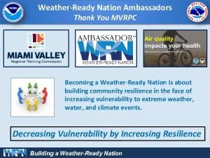 WeatherReady Nation Ambassadors Thank You MVRPC Becoming a