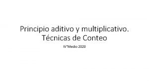 Conteo aditivo y multiplicativo