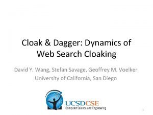 Cloak Dagger Dynamics of Web Search Cloaking David