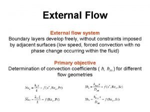 External Flow External flow system Boundary layers develop