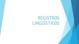 Registro linguistico
