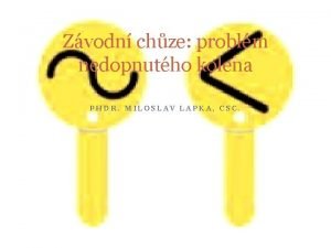 Zvodn chze problm nedopnutho kolena PHDR MILOSLAV LAPKA