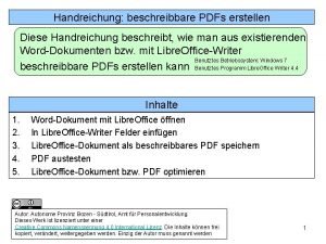 Libre office beschreibbares pdf erstellen