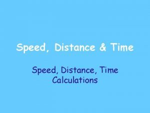 Speed distance time formula