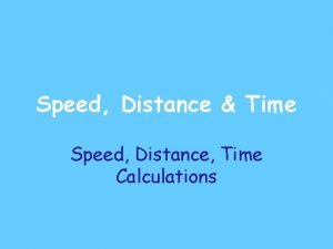 Time and speed formula