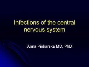 Infections of the central nervous system Anna Piekarska