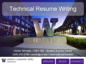 Technical Resume Writing Career Services UW 1 160
