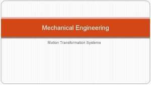 Definition of mechanical system
